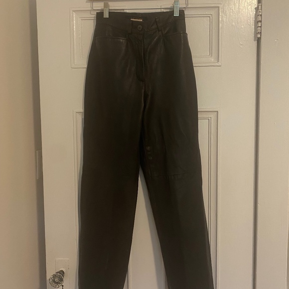 Acton The Olde Hide House Vintage Women’s Straight Leg Leather Pants - Picture 1 of 5
